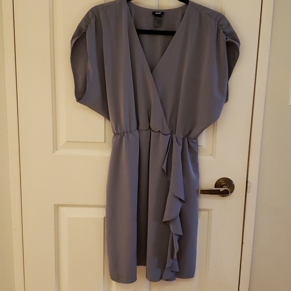 Gray faux wrap around dress - Picture 7 of 7